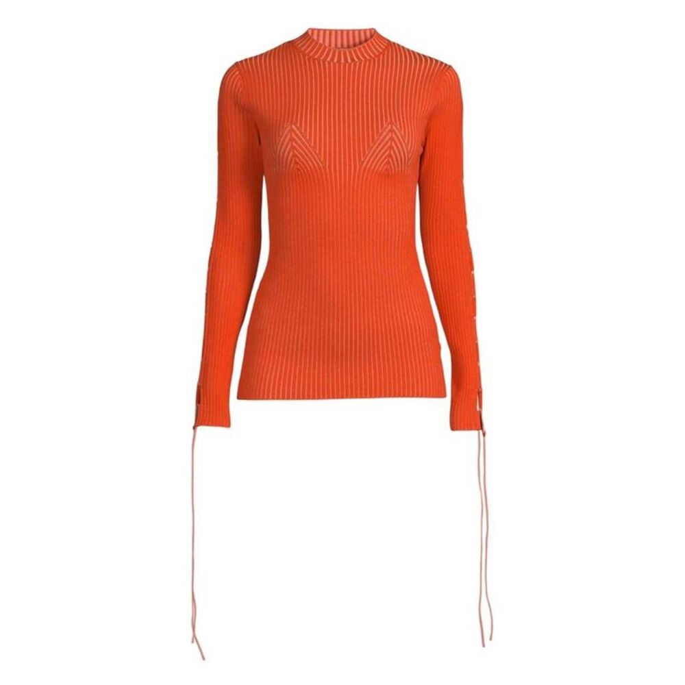 Off White Womens/Ladies Slim Sweater / Coral Red